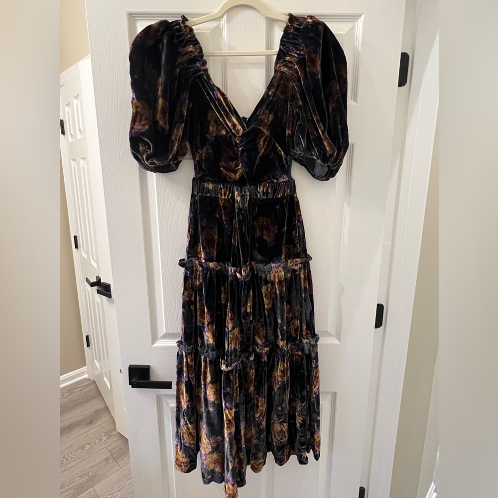 Sea NY Women’s Velvet Cutout Dress, Multi color, sample size S/4